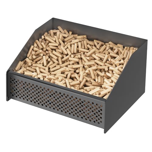 johgee Cestello per pellet, 30 &times; 25 &times; 17 cm Cestello per bruciatori a pellet per camini e stufe (Nero)