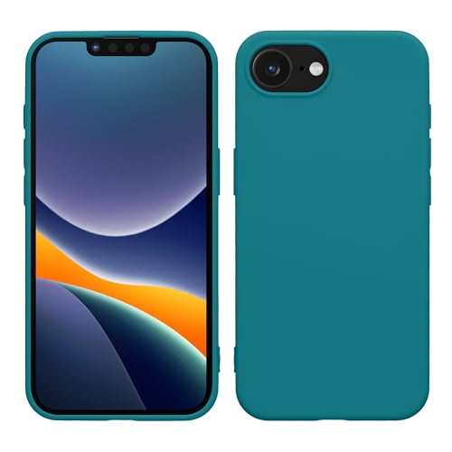kwmobile Custodia Compatibile con Apple iPhone 16e Cover - Back Case per Smartphone in Silicone TPU - Protezione Gommata - petrolio matt