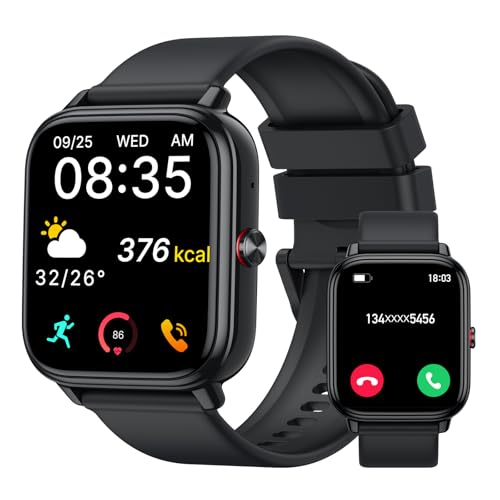 Smartwatch Uomo Donna, 1.83"HD Orologio con Chiamate Bluetooth, 110+ Modalit&agrave; Sportive, Fitness Tracker con Batteria da 1000mAh, Autonomia 20 Giorni, Impermeabile IP68 Smartwatch per Android/iOS