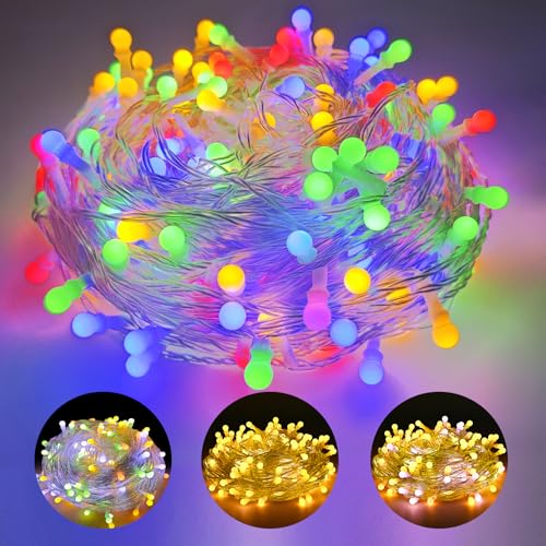 FREMON Luci Natale, Multicolore ed Luci Calda 11 Modalit&agrave; Catena Luminosa, Impermeabile Lucine da Esterno ed Interno,Fairy Lights per Decorazioni Albero, Natalizie, Festa, Balcon (10M Multicolor)
