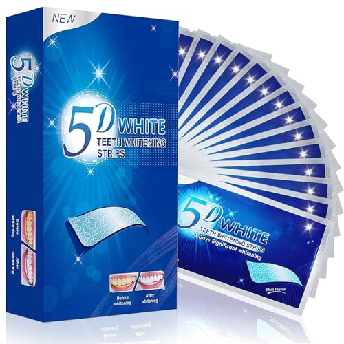 Strisce Sbiancanti Denti Professionali 28 Pezzi, Senza Teeth Sbiancamento Dei Denti, Whitening Strips per Sbiancamento Delicato, Facile Uso a Casa o in Viaggio