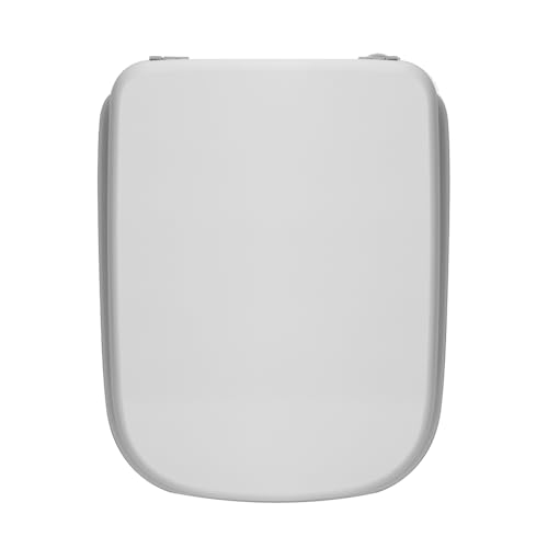 Copriwater Rio Ceramica Dolomite Dedicato Bianco In Legno Rivestito Resina | Sedile WC Compatibile Vaso Ceramica Dolomite Rio | Con Paracolpi Antiscivolo E Cerniere In Ottone Cromato Incluse