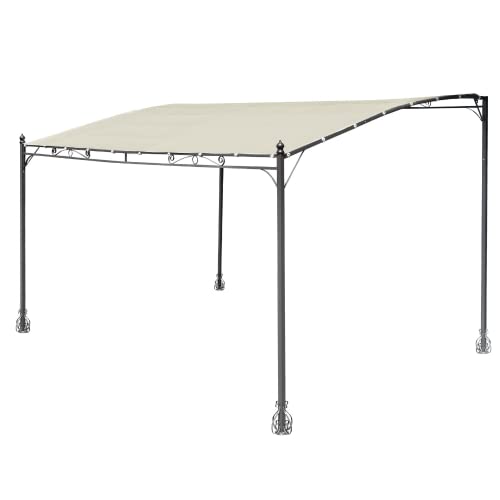 Tomaino - Pergola Da Giardino 3x2,5 Da Parete, Muro, Addossata -Ripararti dal Sole e Raggi UV, Telo Resistente Semi Impermeabile Terrazzo Esterno