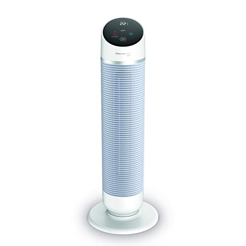 Rowenta Ventilatore a torre 3 in 1 Silent Comfort HQ8120, termoventilatore, ventilatore e filtro dell'aria, modalit&agrave; di riscaldamento ecologico, telecomando, timer, spegnimento automatico, bianco