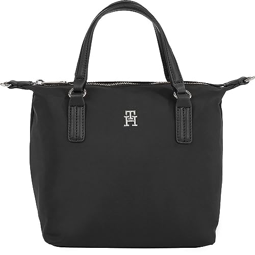 Tommy Hilfiger Donna Borsa Tote Bag Poppy Small Tote Piccola, Nero (Black), Taglia Unica