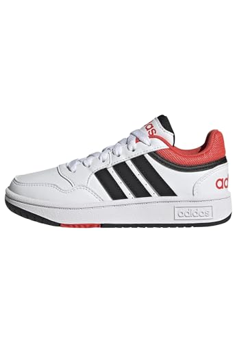 adidas Unisex - Bambini Hoops Shoes, Cloud white/core black/bright red, 40 EU