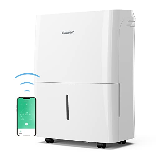 COMFEE' Deumidificatore Casa Muffa 16L/24h, Adatto fino a 32㎡, Tanica da 3L, Deumidificazione Smart, Controllo WiFi, Compatibile con Alexa, Ruote Piroettanti, Timer, MDDF-16DEN7 WF