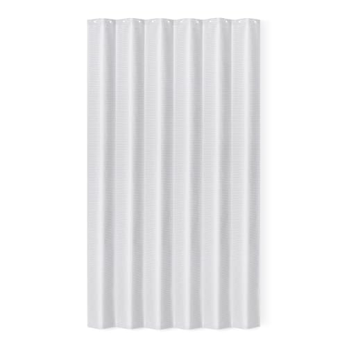 Amazon Basics Tenda da doccia in poliestere, dallo stile moderno, ad asciugatura rapida, 182.9 x 182.9 cm, Bianco