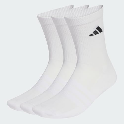 adidas Unisex - Adulto CUSHIONED SPORTSWEAR CREW SOCKS 3 PAIR PACK, white/white/black, 42-45