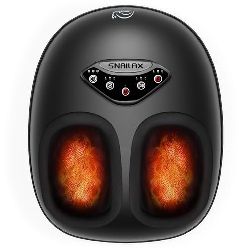 Snailax Massaggiatore per piedi con calore, Shiatsu massaggiatore per piedi per fascite plantare, Impastamento profondo, Compressione, Massaggio plantare a vibrazione, Regali per uomini donne