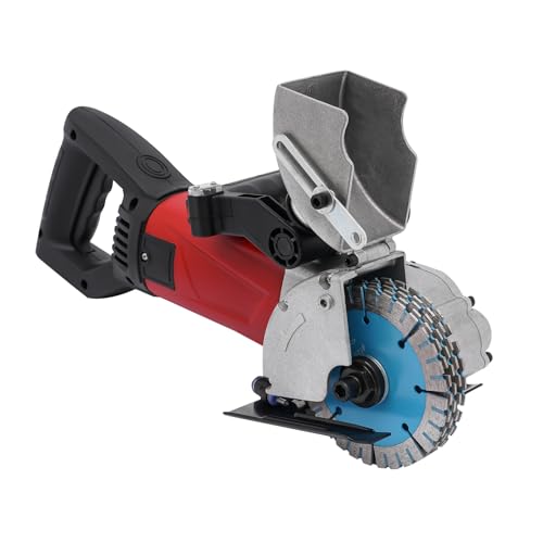 QUIOTUIR 2800W Macchina Scanalata Scanalatrice con 5 lame sega 7000rpm Elettrica Taglierina per Scanalatura Profondit&agrave; e Larghezza Regolabili per Taglio Muri Calcestruzzo/Mattoni Rossi