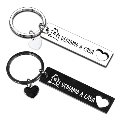 Regalo Portachiavi Casa Nuova Coppia: Dolce Casa Biglietto d'Auguri, Sacchetto di Flanella per Inaugurazione