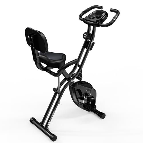 GEARSTONE Cyclette,Bicicletta magnetica pieghevole,Bicicletta da fitness,Trainer indoor pieghevole per allenamento cardio a casa,Sensore del polso,Supporto per telefono