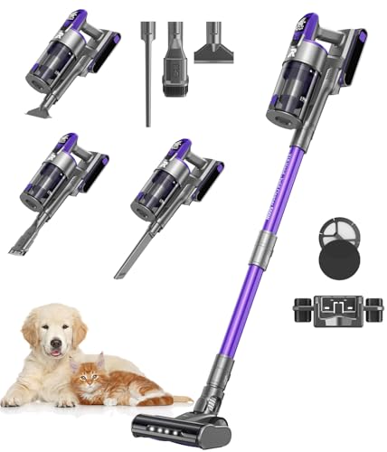 Redkey X18 Aspirapolvere Senza Fili 60Kpa/650W/80Min, 8-in-1 Scopa Eletrica Verticale Antiarovialio con Display LED, Automatica Intelligente Della Potenza di Aspirazione, per Animali/Pavimenti/Tappeti