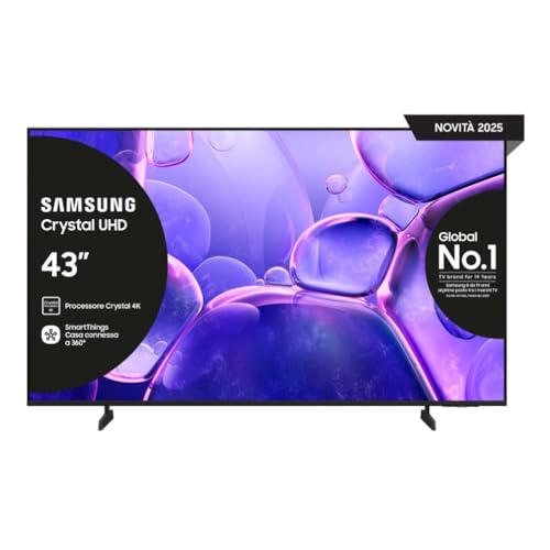 Samsung Crystal UHD 4K Smart TV 43'' UE43U8090FUXZT, Crystal 4K Processor, HDR, Smart Experience, OTS Lite & Adaptive Sound, Metal Stream Design, 2025