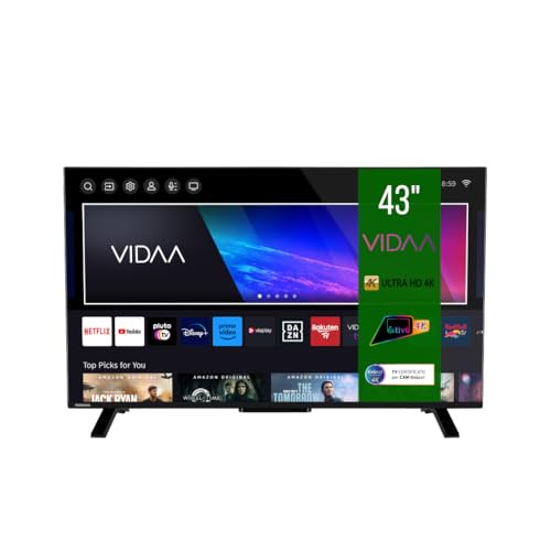 Toshiba Smart VIDAA TV 43" Ultra HD 43UV2363DA TV 4K 43 Pollici, Televisore LED Compatibile con Alexa, DVB-T2, Tecnologia LED, Dolby Vision HDR10, HDMI 2.1