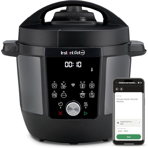 Instant Pot Plus &ndash; Multicooker 9 in 1 da 5,7L in acciaio inossidabile spazzolato, cuoce a pressione, cottura lenta, cuociriso, rosola, prepara yogurt, scalda, cuoce a vapore, sous vide, sterilizza