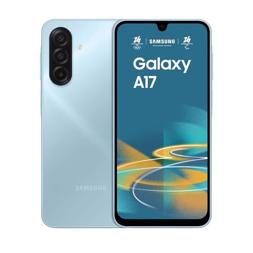 Samsung Galaxy A17, 3 anni di Garanzia del produttore, Android 15, Display Super AMOLED 6.7", 4GB RAM, 128GB, Batteria 5.000 mAh, Resistenza IP54, Memoria espandibile, Light Blue [Versione Italiana]