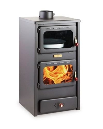 Kupro, graziosa stufa a legna di lusso, tipo camino, per riscaldamento diretto, con forno, 11 KW