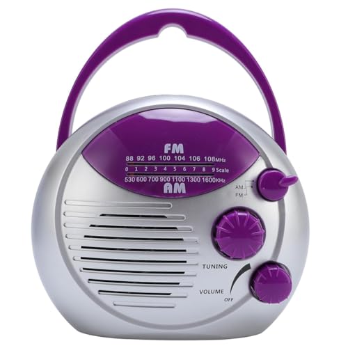 DURNYDT Radio da bagno impermeabile per doccia, mini AM/FM, Impermeabile Doccia Musica Appeso Radio con altoparlante integrato, per bagno e uso esterno