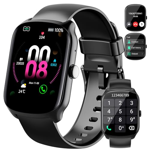 Smartwatch Uomo Donna, 1.95 schermo curvo Orologio watch Chiamate Bluetooth, 110+ Modalit&agrave; Sportive Fitness watch, Contapassi Sonno Cardiofrequenzimetro, IP68 Smart watch per iOS/Android, Nero