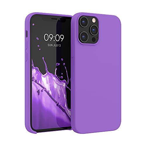 kwmobile Cover per Apple iPhone 12 Pro Max Custodia - Back Case per Smartphone in Silicone TPU - Protezione Gommata - viola ametista