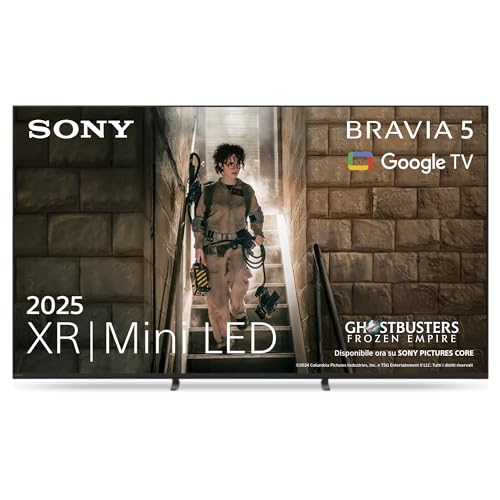 Sony BRAVIA 5 - XR|Mini LED| Processore AI XR | Acoustic Multi-Audio | Dolby Vision/Atmos | IMAX Enhanced | Google TV (2025)|Google Cast | Apple AirPlay 2| Eco Dashboard 2 |Menu di gioco 2-55pollici