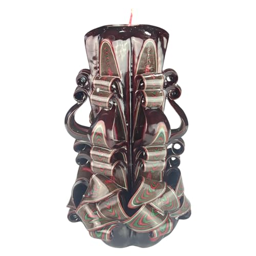 Candela di Design Fatta a Mano, Candela Decorativa Inodore &Oslash;9.5 x h22 cm, Candela Cilindrica a Combustione Lunga 126 ore, Stoppini in Cotone Senza Fumo, Decorazione Domestica Ideale e Regalo Versatile