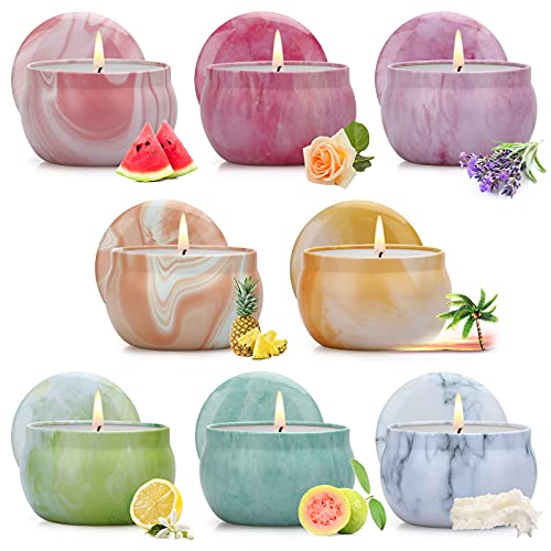 Decorazione Candele Profumate, Regalo Donna, Color Cloud e Mist Serie 8 Set 480 G, Tempo di Combustione 160 Ore, per Alleviare lo Stress, per Anniversario, Compleanno