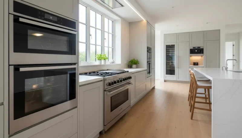 Confronto tra forno elettrico e forno a gas in una cucina moderna