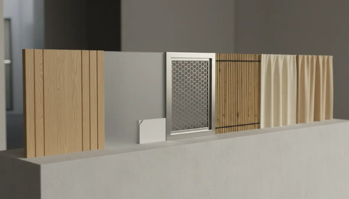 Materiali per pareti divisorie: legno, vetro, cartongesso, metallo e tessuti