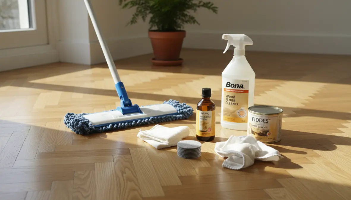 Prodotti e strumenti per la manutenzione e pulizia del parquet