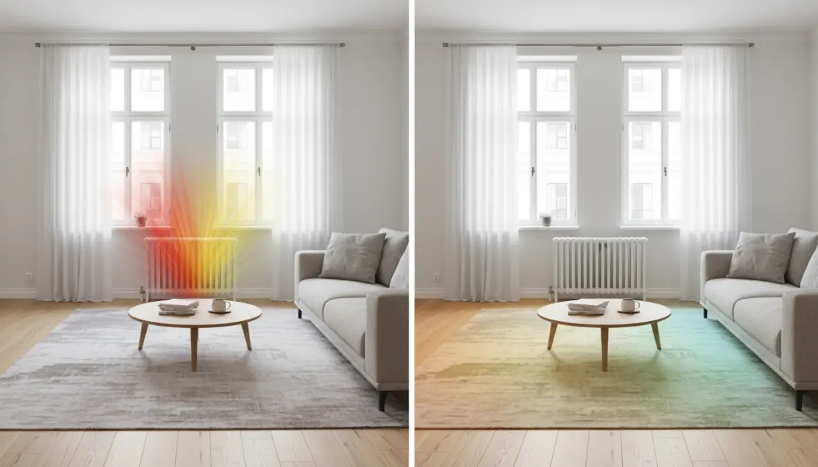 Confronto tra riscaldamento a pavimento e termosifoni tradizionali in ambiente domestico