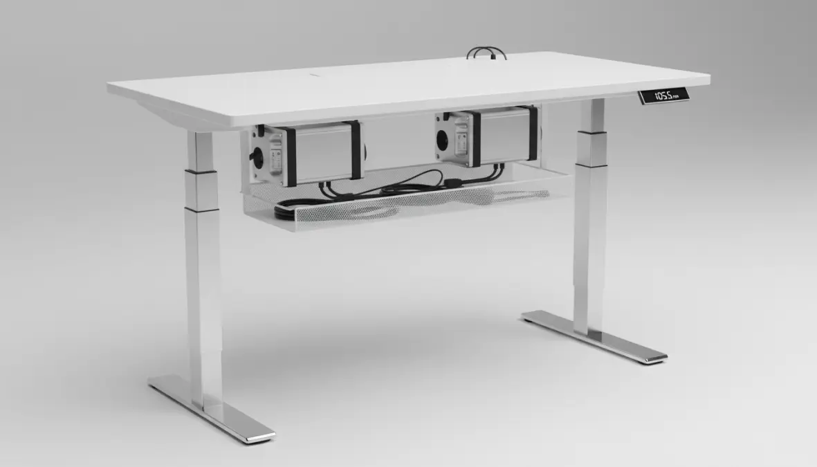 Scrivania standing desk elettrica con sistema di regolazione altezza e gestione cavi