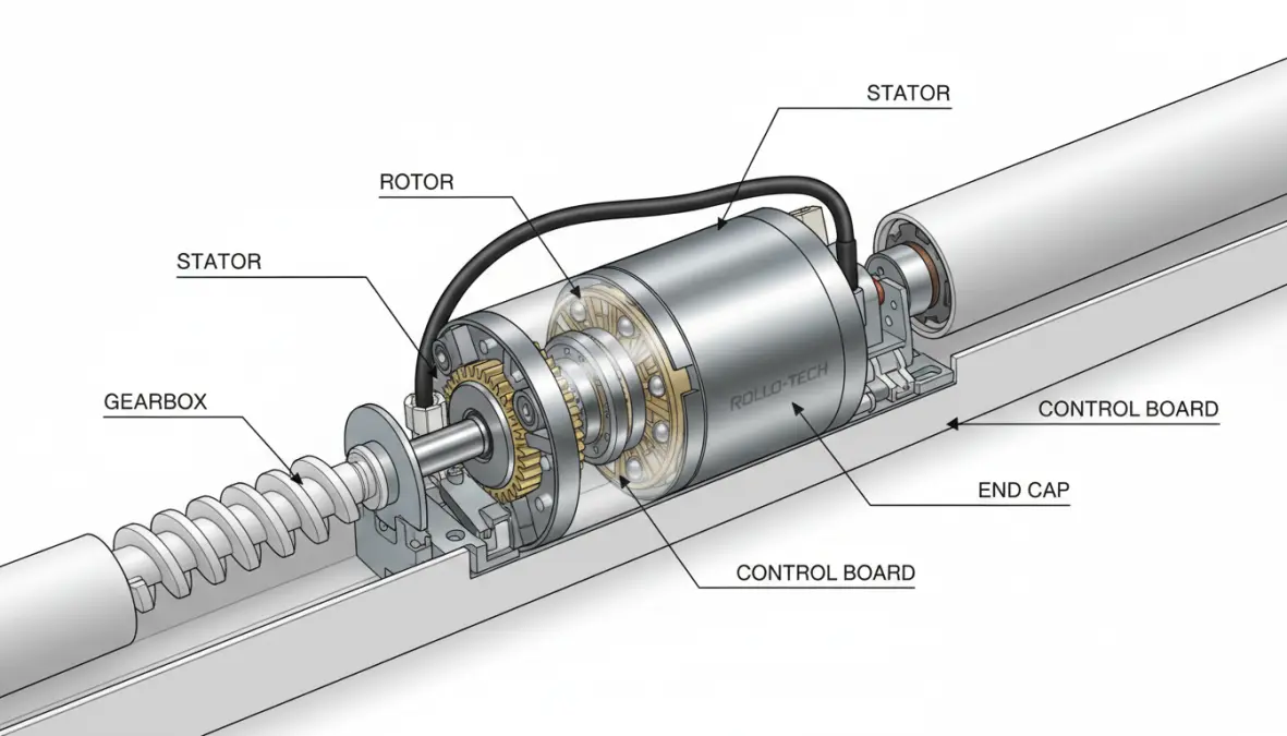 Motore tubolare per tapparelle elettriche e componenti del sistema di motorizzazione