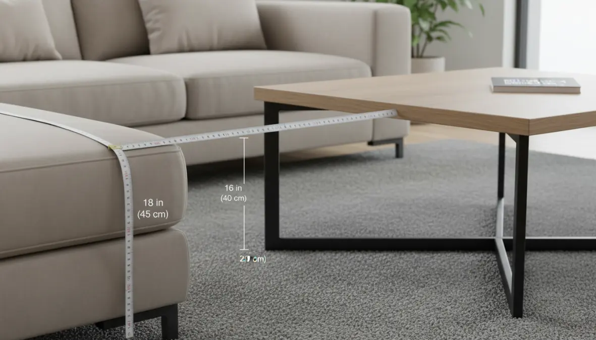 Dimensioni ideali tavolino da salotto con distanza corretta dal divano