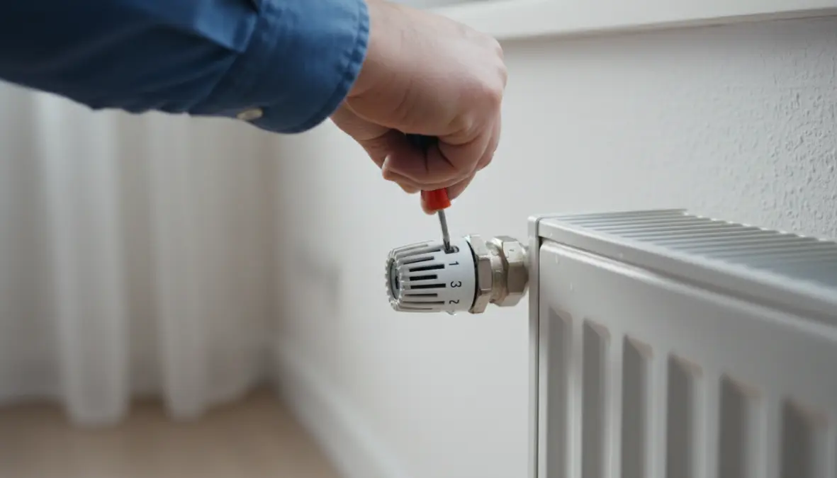 Manutenzione termosifoni fai da te con regolazione valvola termostatica per efficienza energetica