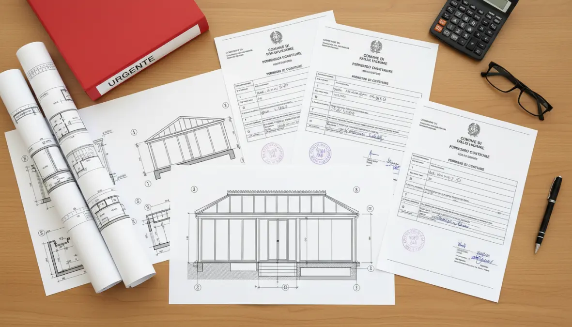Documenti permesso di costruire e progetti architettonici per realizzazione veranda