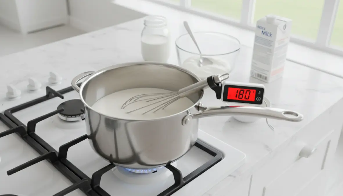 Preparazione yogurt passo dopo passo con fermenti lattici e latte intero