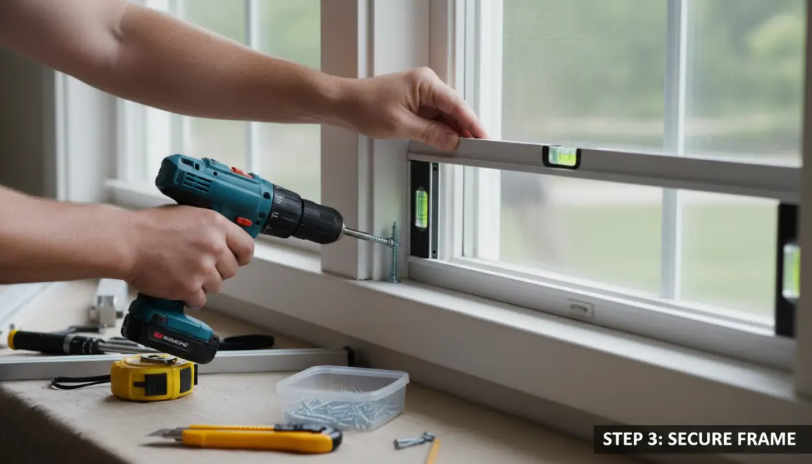 Installazione fai da te di zanzariere con attrezzi e misurazioni