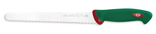 Sanelli Premana Professional Coltello Pane, Acciaio Inossidabile, Verde / Rosso, 37 x 3 x 4 cm