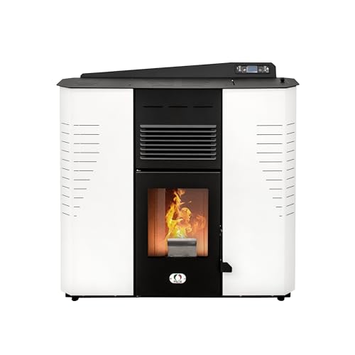 STUFE A PELLET ITALIA Marmolada 14 KW - Stufa ad Aria Ventilata Efficienza 92% Scalda 130m&sup2; Autonomia 19H Programmabile 5 Velocit&agrave; e Potenze Design Compatto Programmabile Garanzia 24 Mesi Bianco