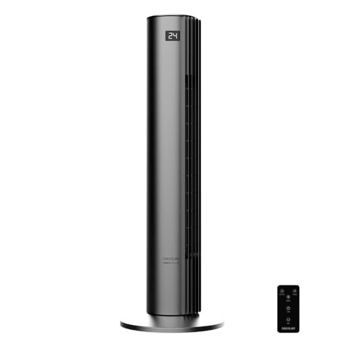 Cecotec - Ventilatore a torre con telecomando EnergySilence 790 Skyline Smart. 45 W, altezza 76,5 cm, oscillazione 70&ordm;, touch screen LED, timer 12 ore, 3 velocit&agrave; e 3 modalit&agrave;