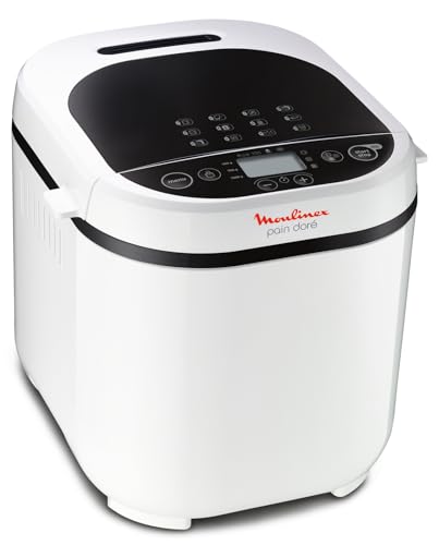 Moulinex OW2101 Pain Dor&eacute; Macchina del Pane, 720 W, 1 kg, 12 Programmi Automatici, 3 Livelli di Peso e Doratura, Schermo LCD, Macchina per Pane, Pizza, Pasta, Dolci, Marmellate, Ricettario Incluso