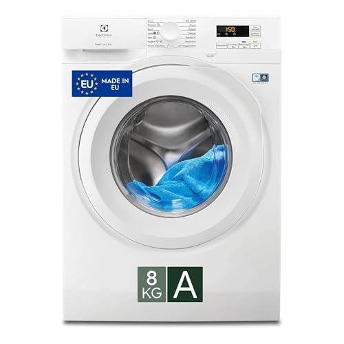 Electrolux Lavatrice a Carica Frontale EW5F8W, 8kg Serie 500 TimeCare, 1151 Giri/min, AutoSense e Partenza Ritardata da Remoto, Programma Hygiene, Cesto GentleCare, 847x596x547mm, Bianco, Classe A