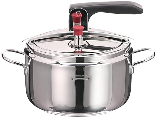 Pentola a pressione &oslash; 22 cm - 5lt, Acciaio Inox 18/10, Con bloccaleva, Adatta a tutti i piani cottura induzione compresa, Made in Italy, Linea Basic