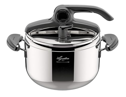 Lagostina Mia Pentola a Pressione 5 L in Acciaio Inox 18/10 &Oslash; 22 cm, Pentola Induzione e Gas, Coperchio con Apertura Facilitata, Fondo a tre Strati, Lavabile in Lavastoviglie
