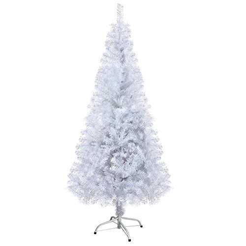 OZAVO, albero di Natale artificiale DA 120-150-180-210 cm, ignifugo in verde e neve bianca, con pigne, inclusabase in metallo wei&szlig; 120