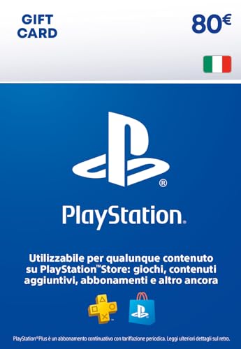 80&euro; PlayStation Store Gift Card per PlayStation Plus, Account italiano [Codice per email]