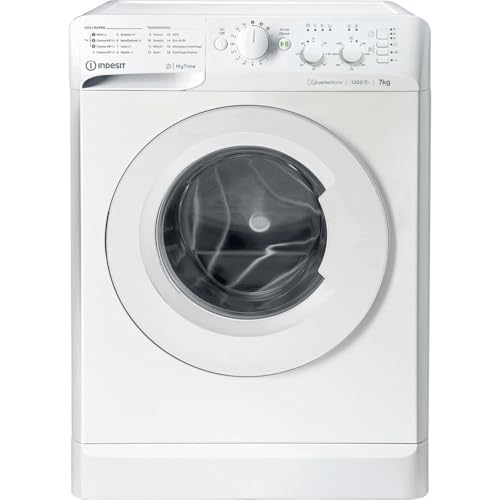 INDESIT MTWC 71296 W IT - Lavatrice 7 kg con Carica Frontale, 16 Programmi, Centrifuga 1200 Giri, Partenza Ritardata e Motore Inverter - Elettrodomestici per la Casa, Classe A, 59,5Lx85Hx54P